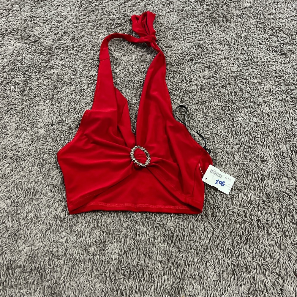 Red halter top size large